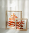 Herbarium frame 8x8" - Autumn sumac leaf - Emerald Rabbit