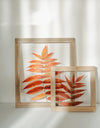 Herbarium frame 13x18" - Autumn sumac leaves - Emerald Rabbit