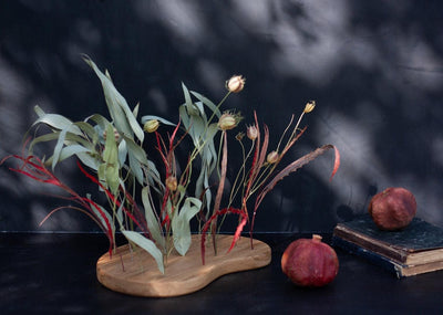 Dried flowers Centerpiece - Sage & Burgundy - Emerald Rabbit