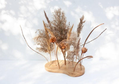 Dried flower Centerpiece - Pampas & Rust - Emerald Rabbit