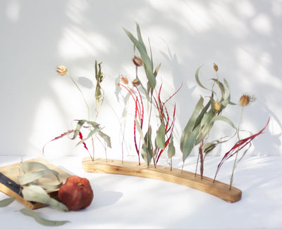 Dried flowers Centerpiece - Sage & Burgundy - Emerald Rabbit